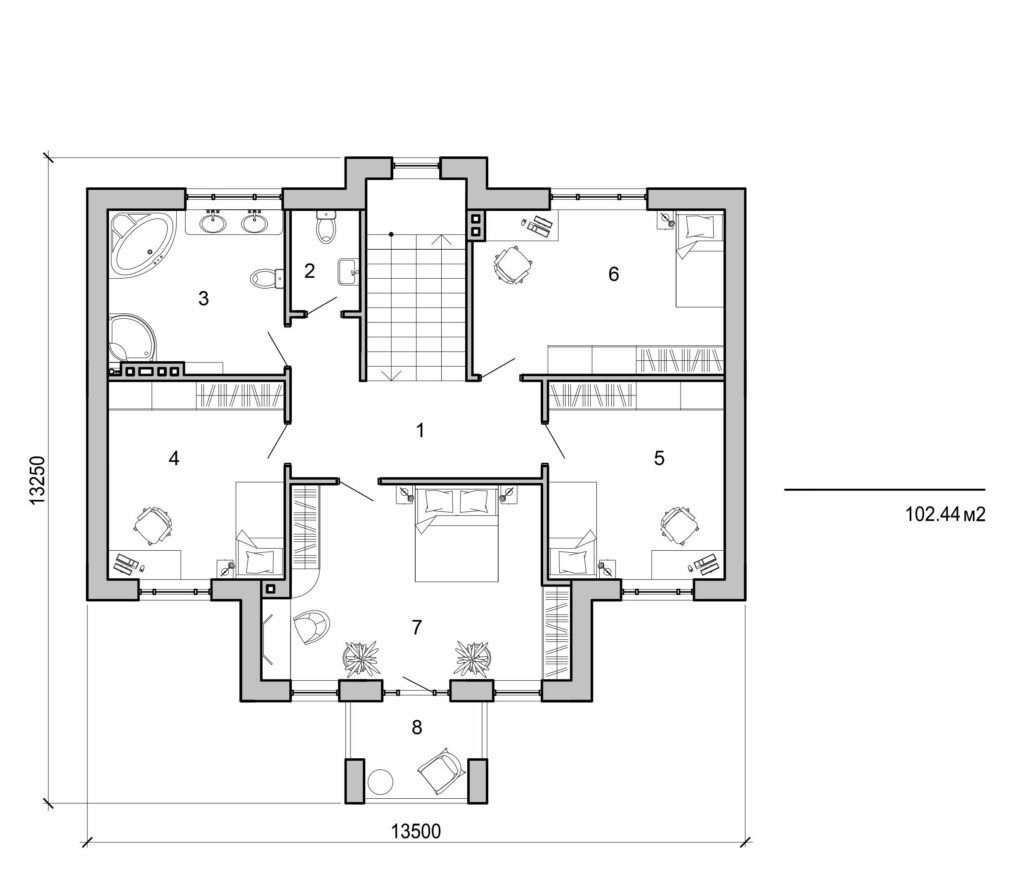 Galería de visualizaciones - Casa de campo grande de dos plantas