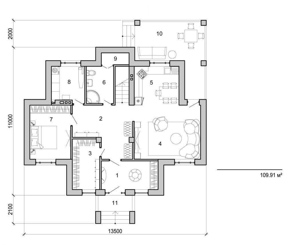 Galería de visualizaciones - Casa de campo grande de dos plantas