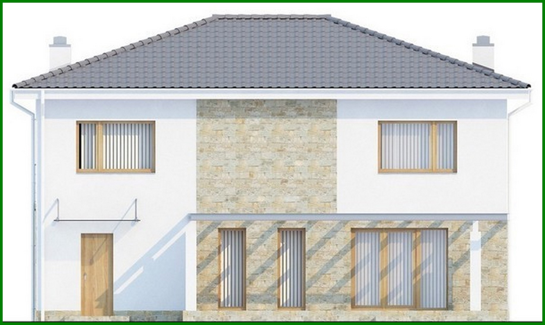 Galería de visualizaciones - Proyecto de una casa de campo de dos plantas con garaje para un coche