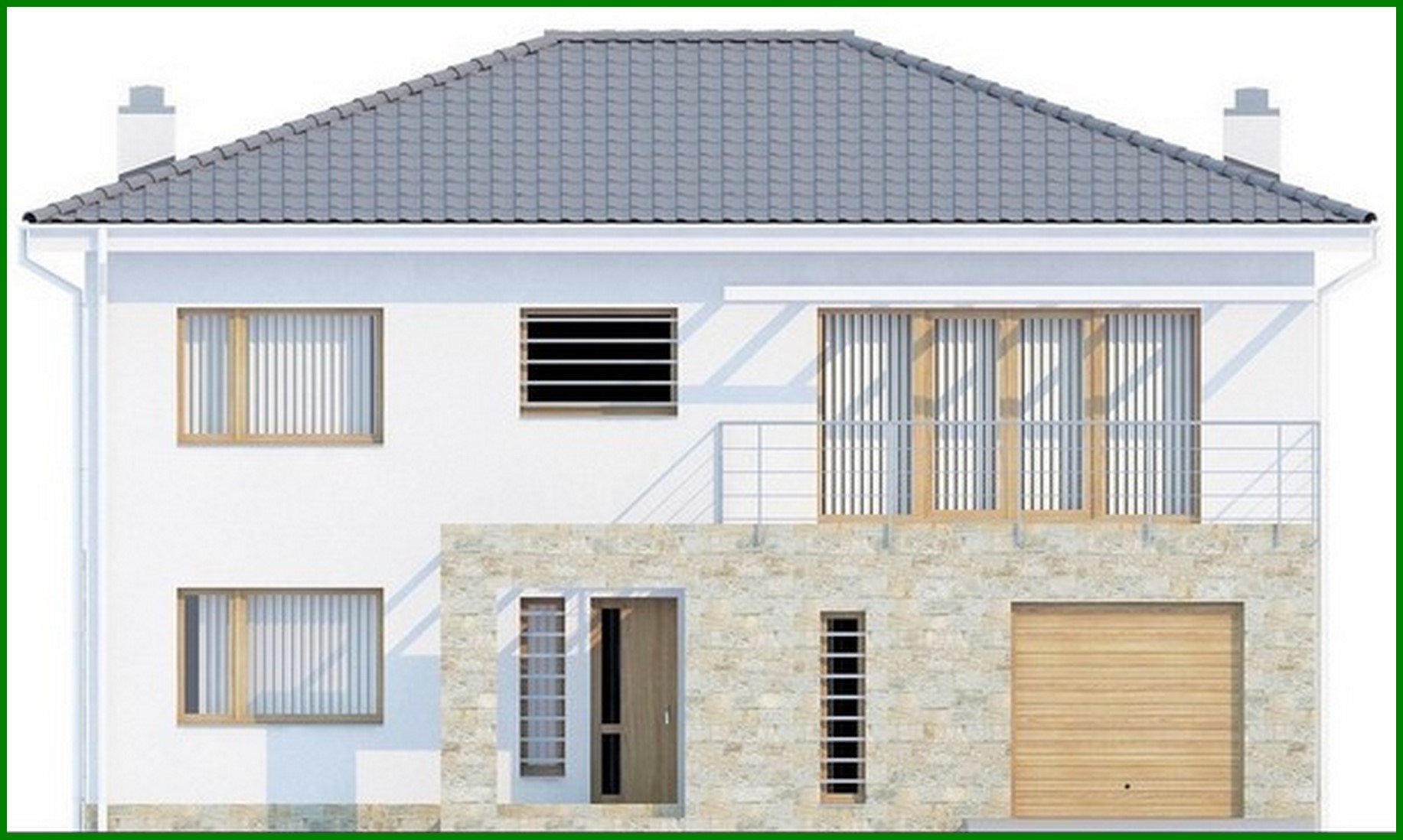 Galería de visualizaciones - Proyecto de una casa de campo de dos plantas con garaje para un coche