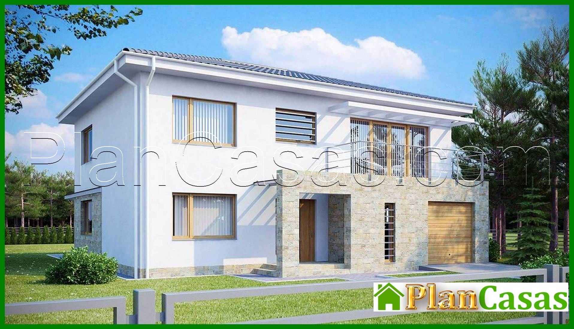 Proyecto de una casa de campo de dos plantas con garaje para un coche