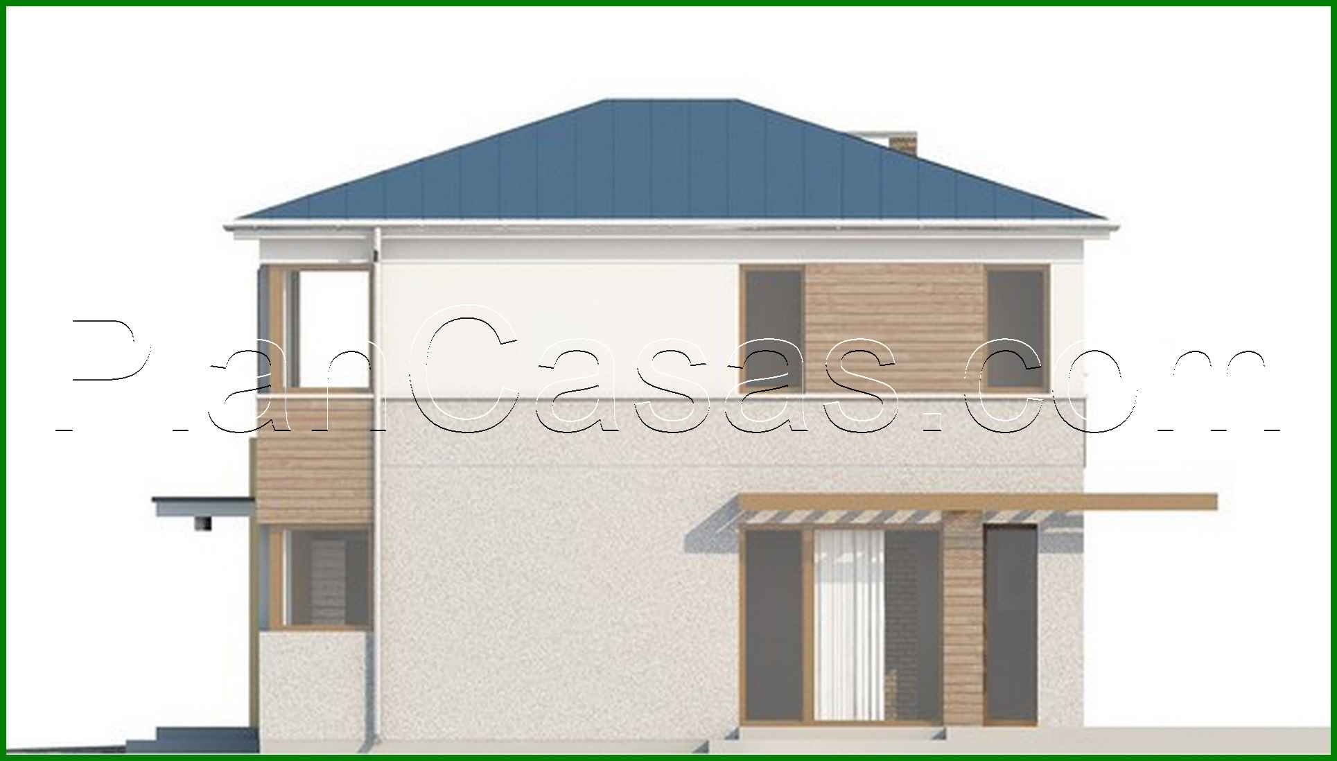 Galería de visualizaciones - Proyecto de una casa moderna de dos plantas con tres dormitorios y garaje