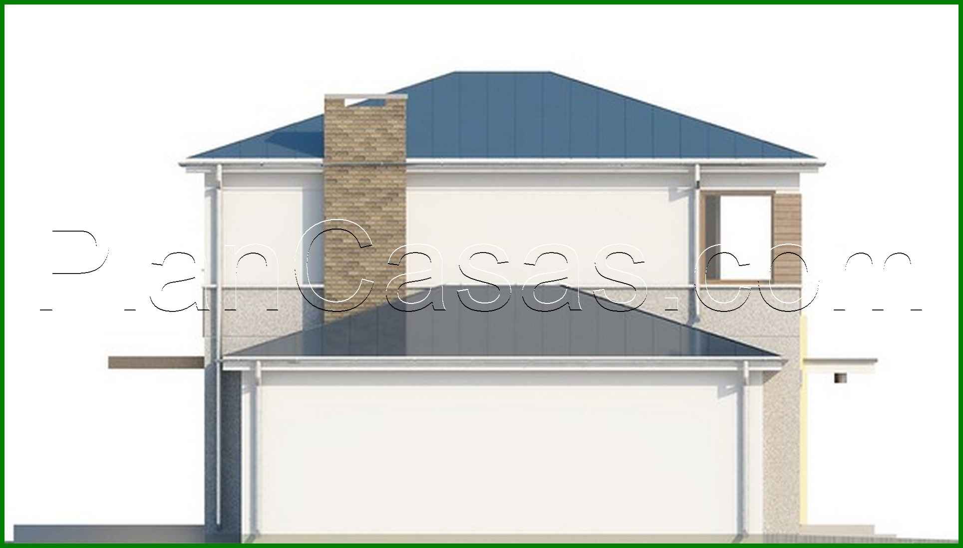 Galería de visualizaciones - Proyecto de una casa moderna de dos plantas con tres dormitorios y garaje