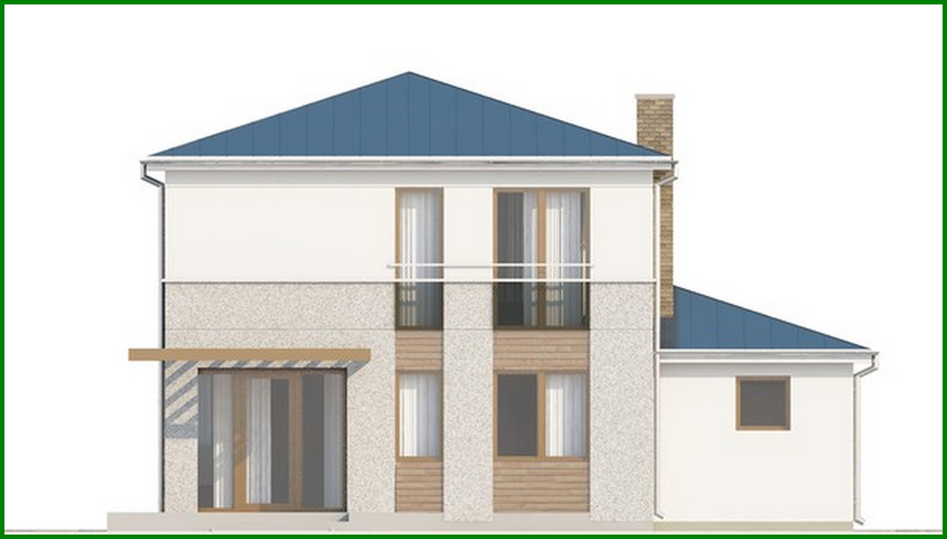Galería de visualizaciones - Proyecto de una casa moderna de dos plantas con tres dormitorios y garaje