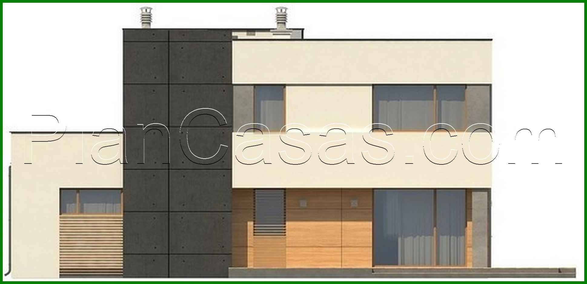 Galería de visualizaciones - Proyecto de una casa de campo modernista de dos plantas con garaje y terraza