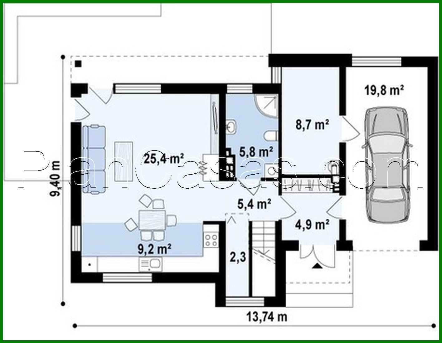 Galería de visualizaciones - Proyecto de una casa de campo modernista de dos plantas con garaje y terraza