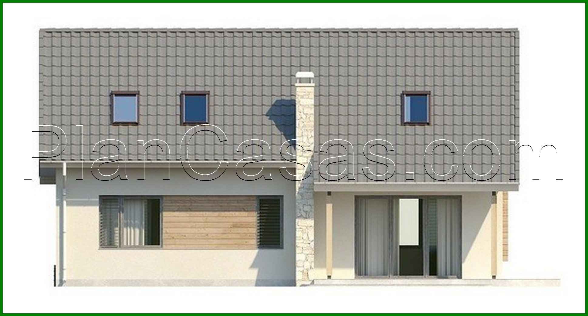 Galería de visualizaciones - Proyecto de una casa de campo clásica con oficina y un baño grande