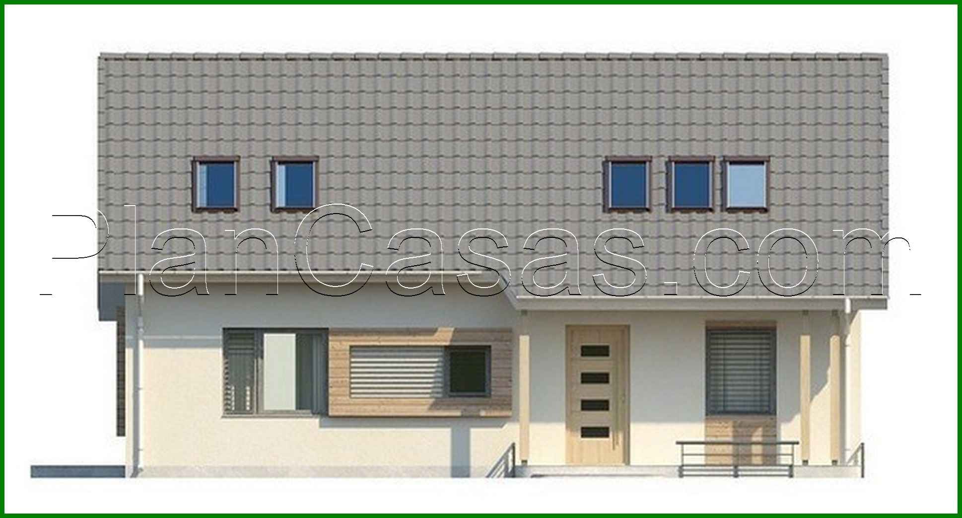 Galería de visualizaciones - Proyecto de una casa de campo clásica con oficina y un baño grande