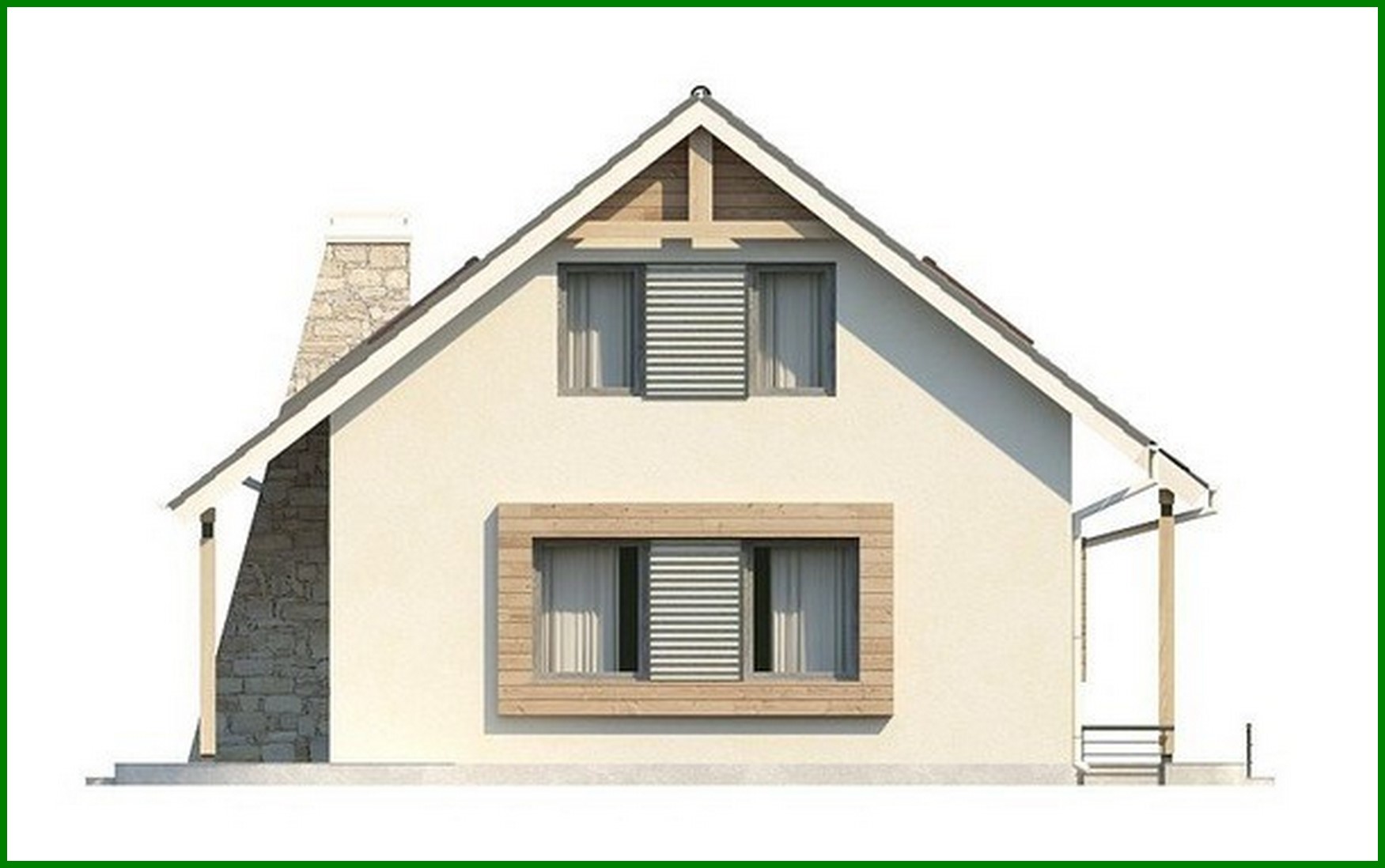 Galería de visualizaciones - Proyecto de una casa de campo clásica con oficina y un baño grande