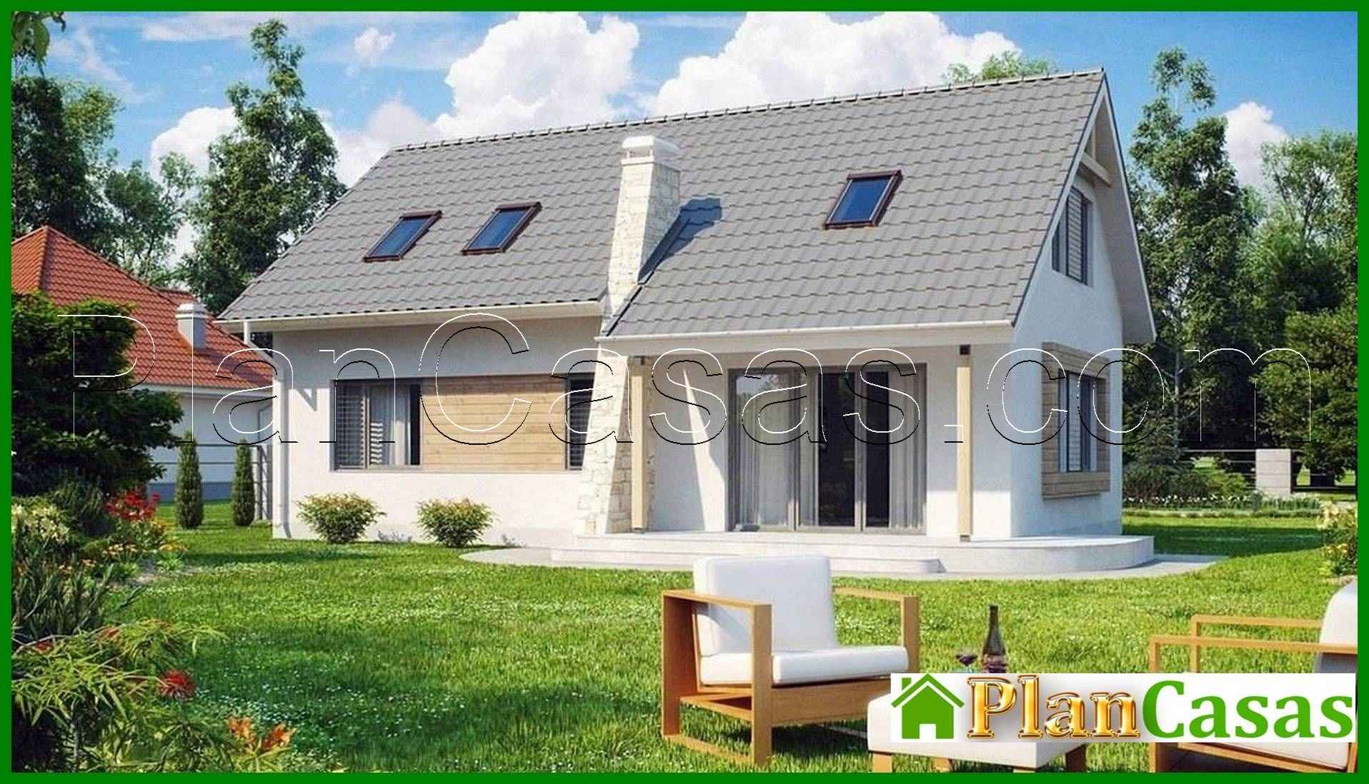 Proyecto de una casa de campo clásica con oficina y un baño grande