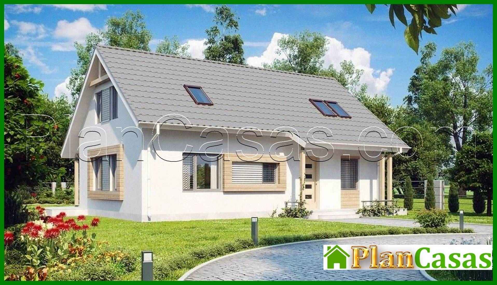 Galería de visualizaciones - Proyecto de una casa de campo clásica con oficina y un baño grande