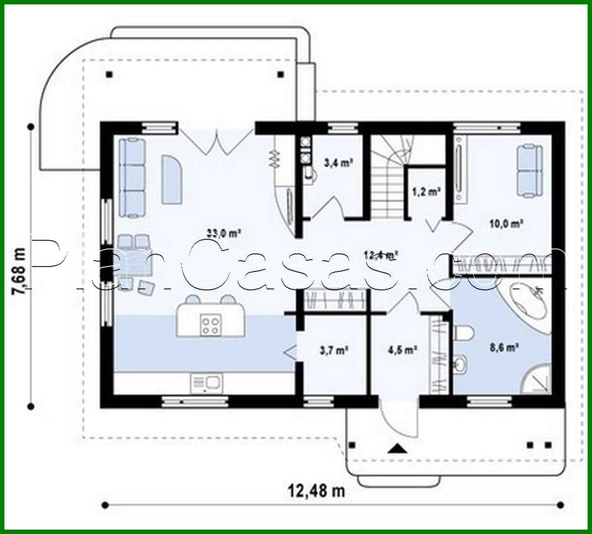 Galería de visualizaciones - Proyecto de una casa de campo clásica con oficina y un baño grande