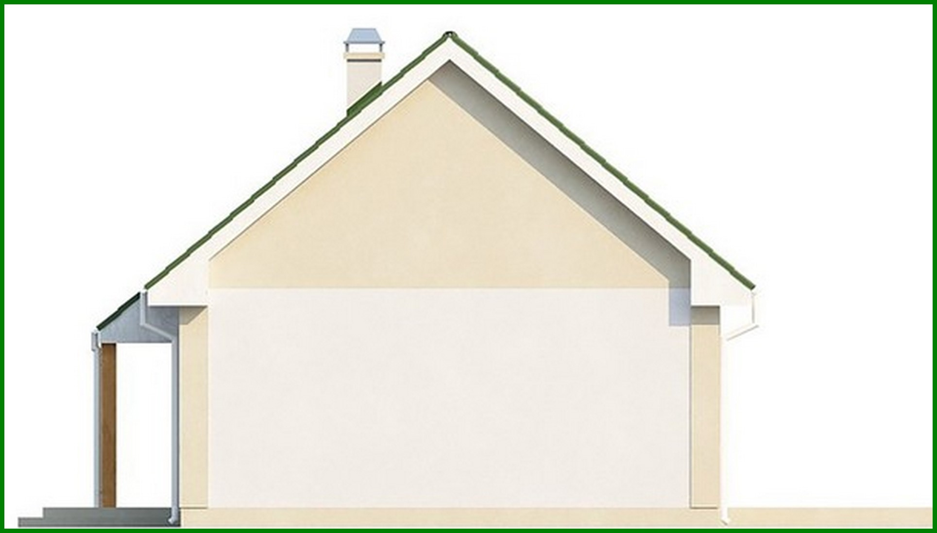 Galería de visualizaciones - Proyecto de una casa con techo a dos aguas y habitación en el ático