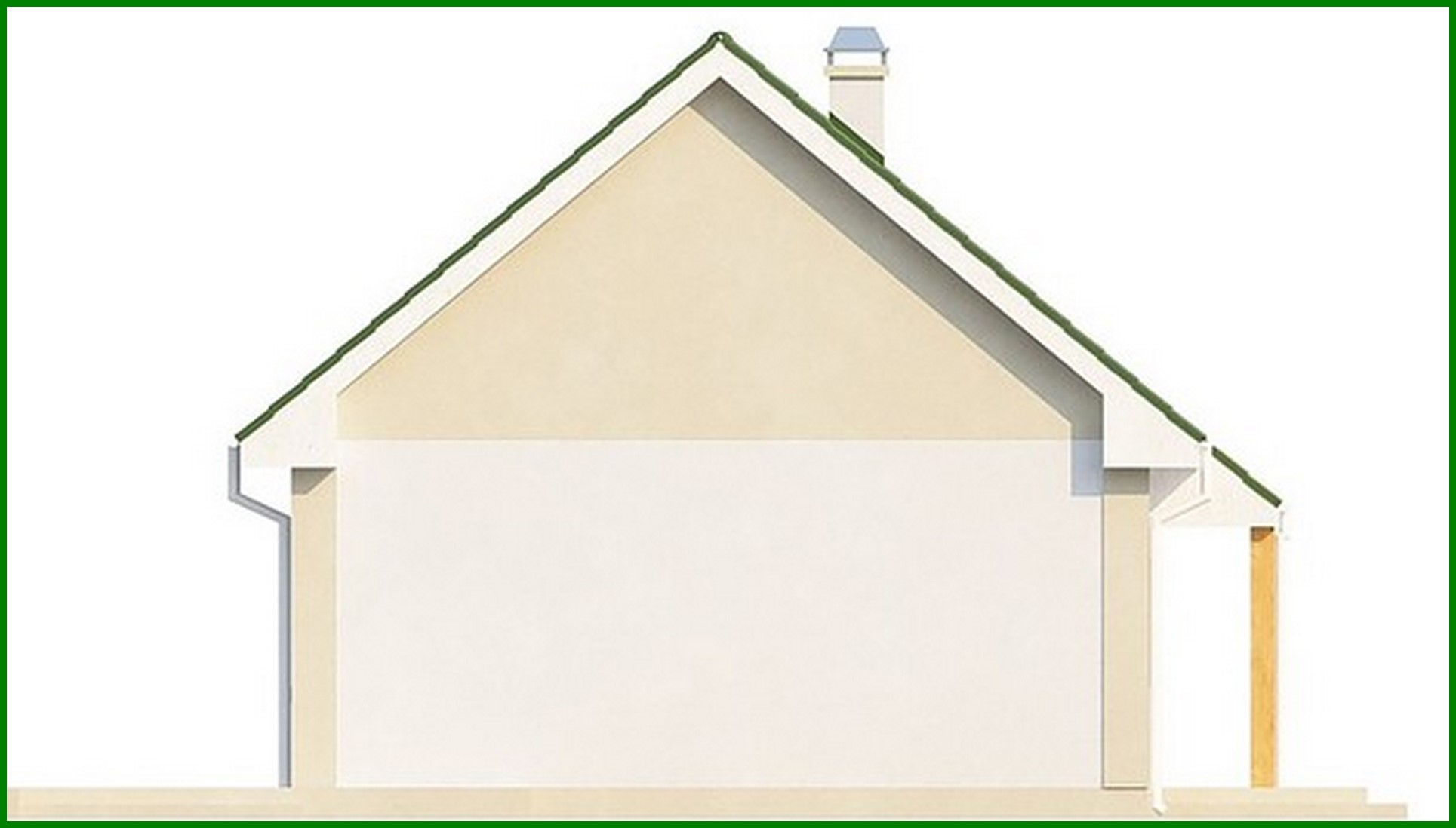 Galería de visualizaciones - Proyecto de una casa con techo a dos aguas y habitación en el ático