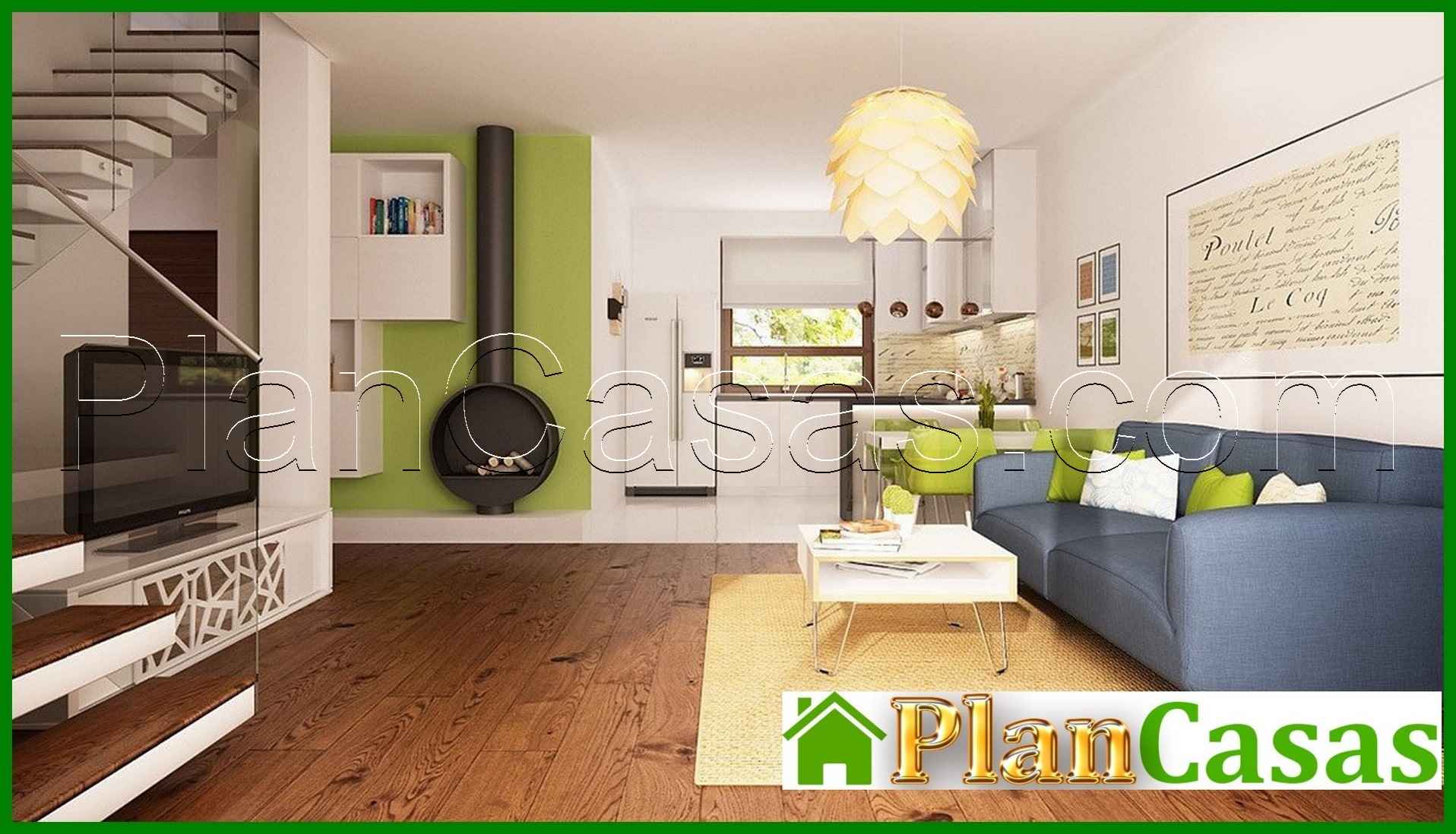 Galería de visualizaciones - Proyecto de una casa con techo a dos aguas y habitación en el ático