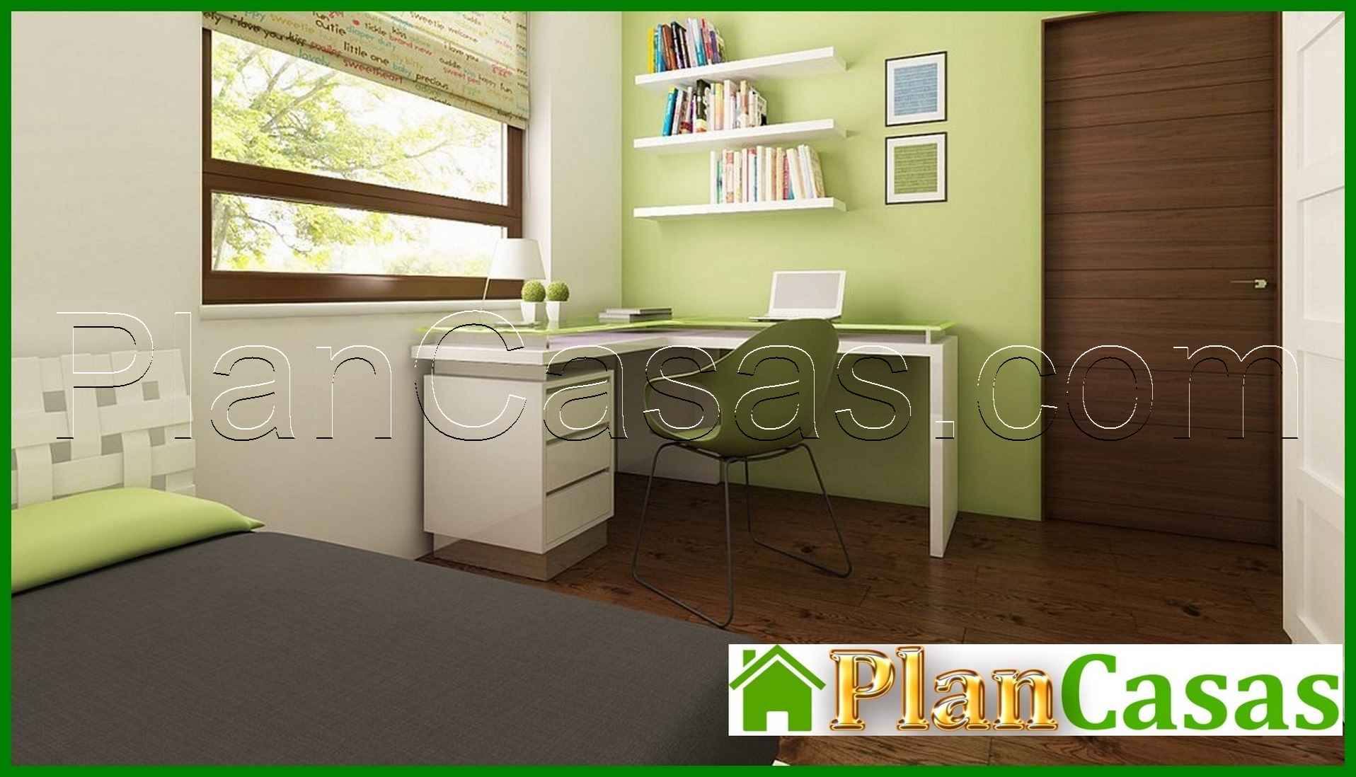 Galería de visualizaciones - Proyecto de una casa con techo a dos aguas y habitación en el ático