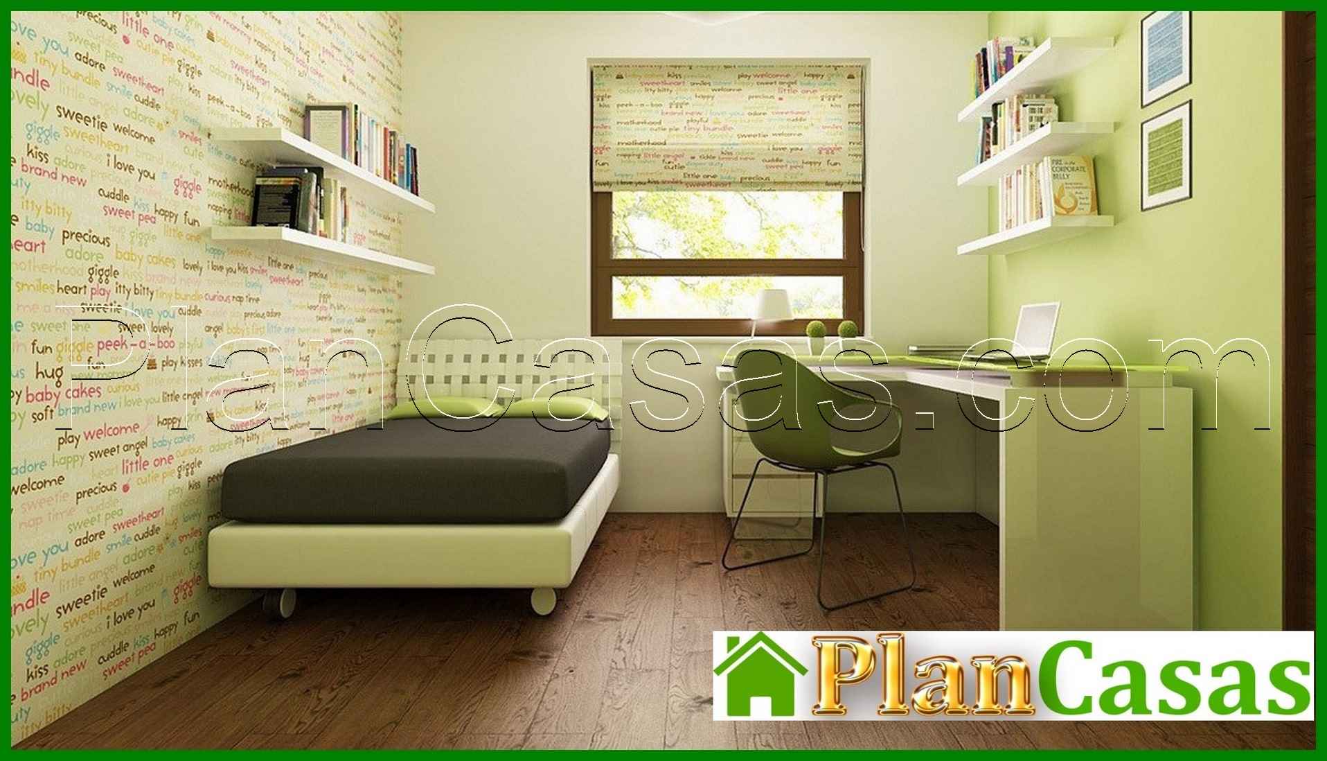 Galería de visualizaciones - Proyecto de una casa con techo a dos aguas y habitación en el ático