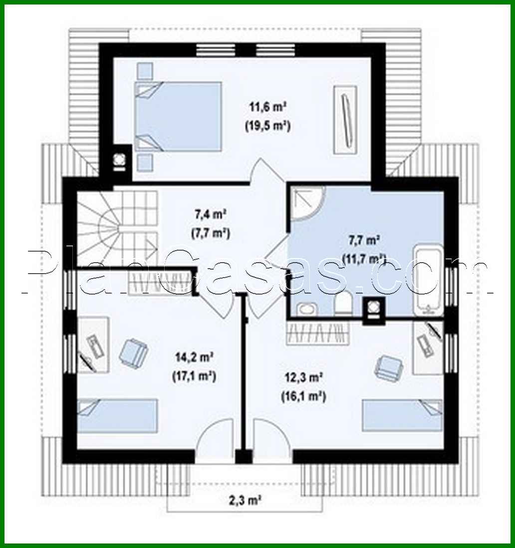 Visualization gallery - Simple house project with a balcony above the entrance