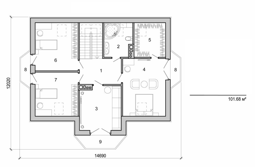 Galería de visualizaciones - Casa con ático