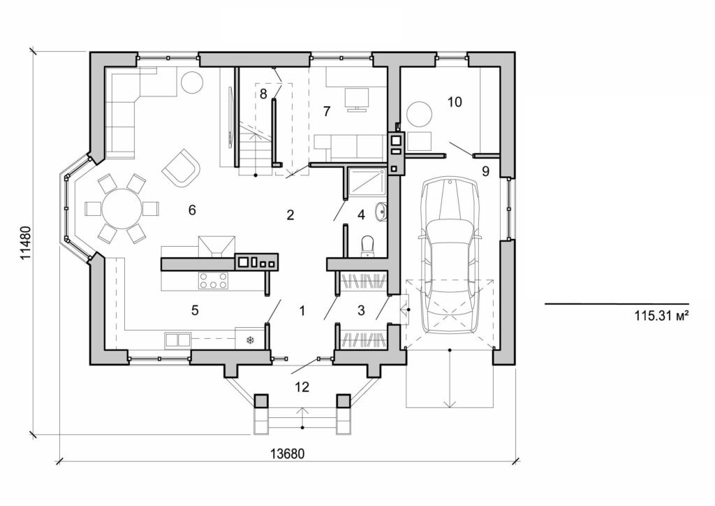 Galería de visualizaciones - Casa con ático