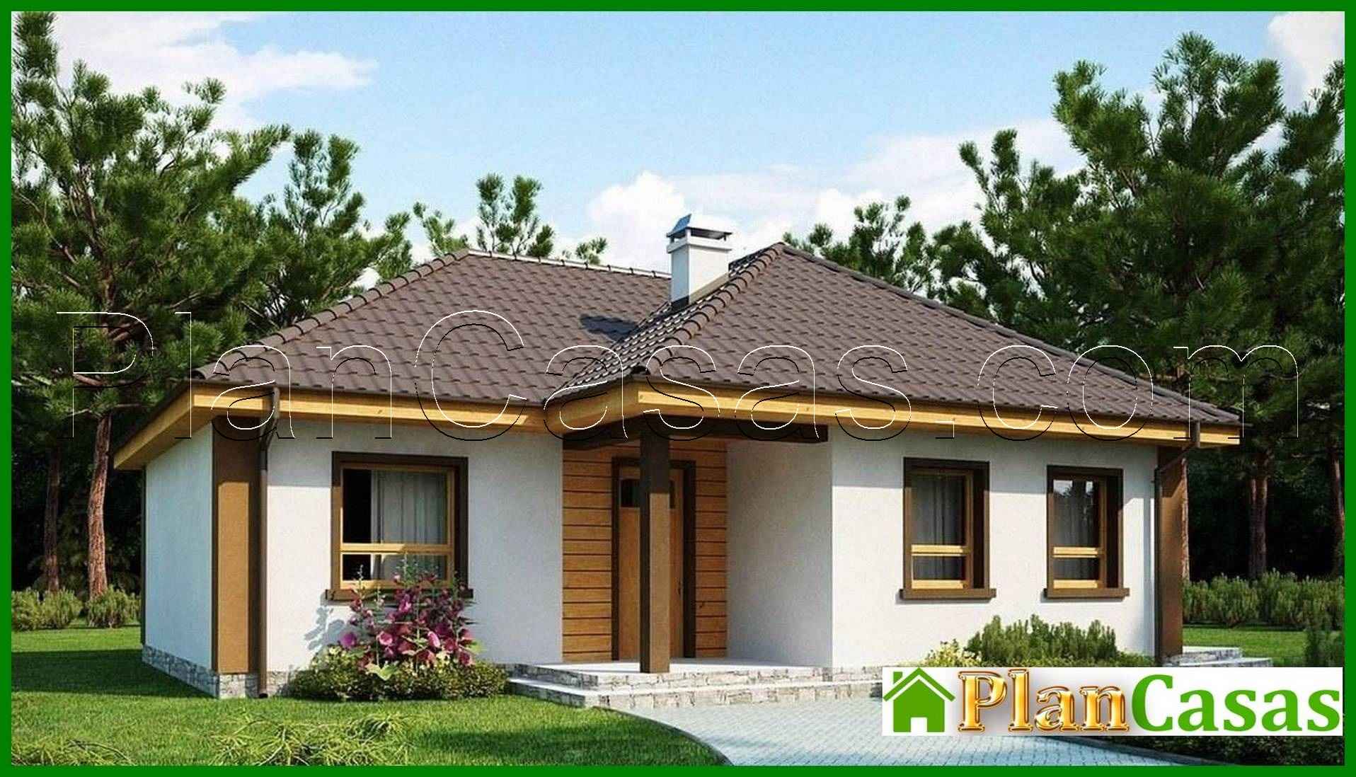 Project of a small one-story house with three bedrooms