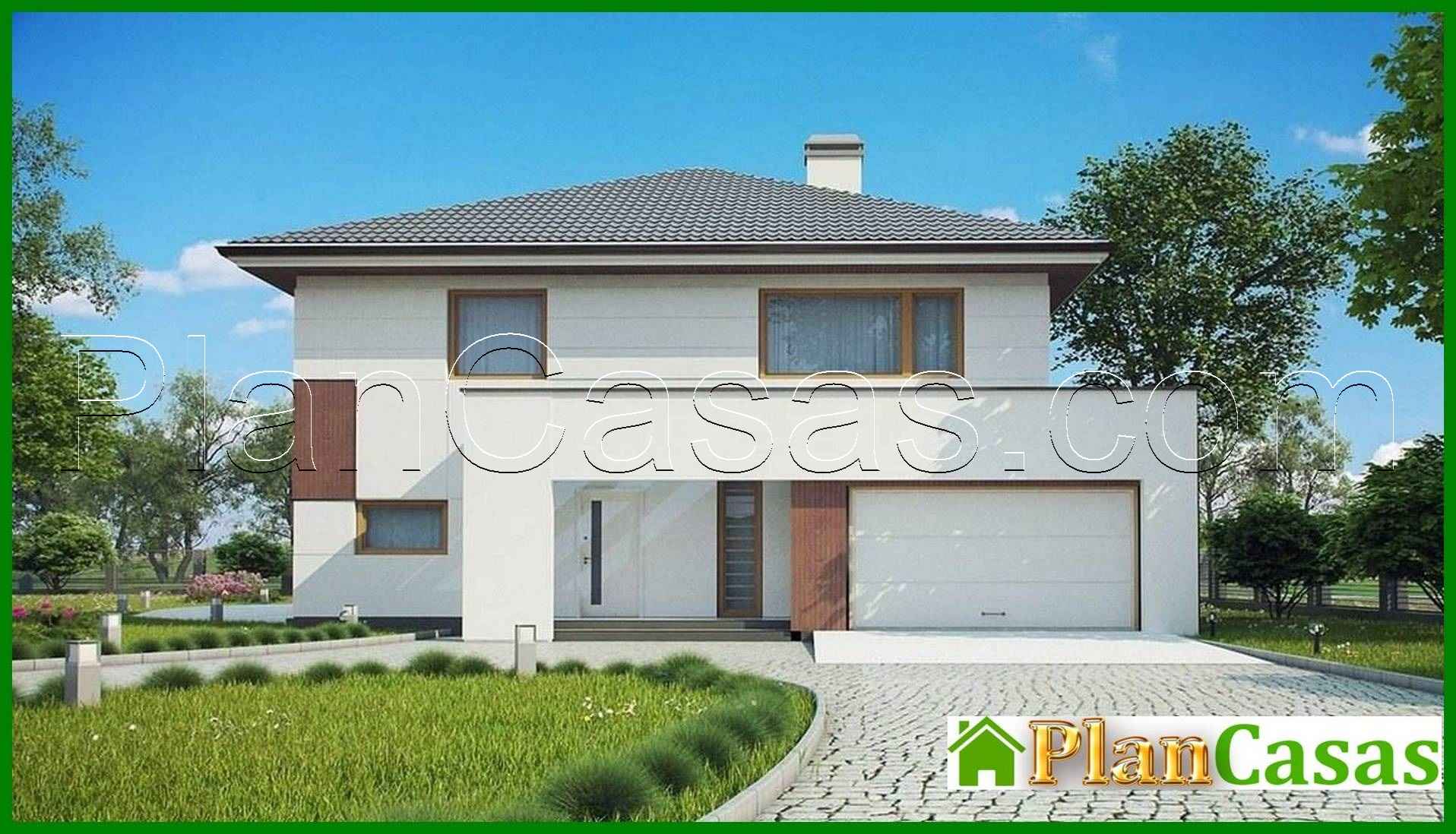 The project of a two-story house with modern elements