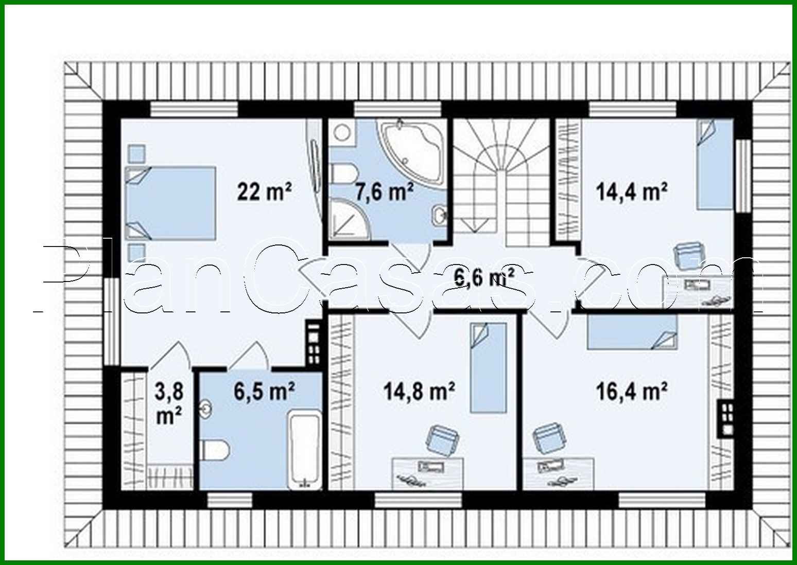 Galería de visualizaciones - Proyecto de una casa de campo de dos plantas con dormitorios adicionales