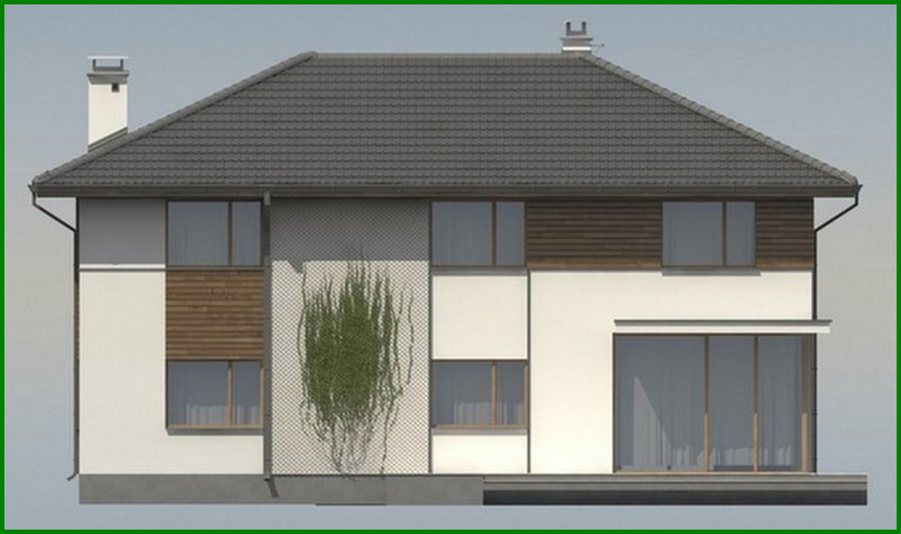 Galería de visualizaciones - Proyecto de una casa de campo de dos plantas con dormitorios adicionales