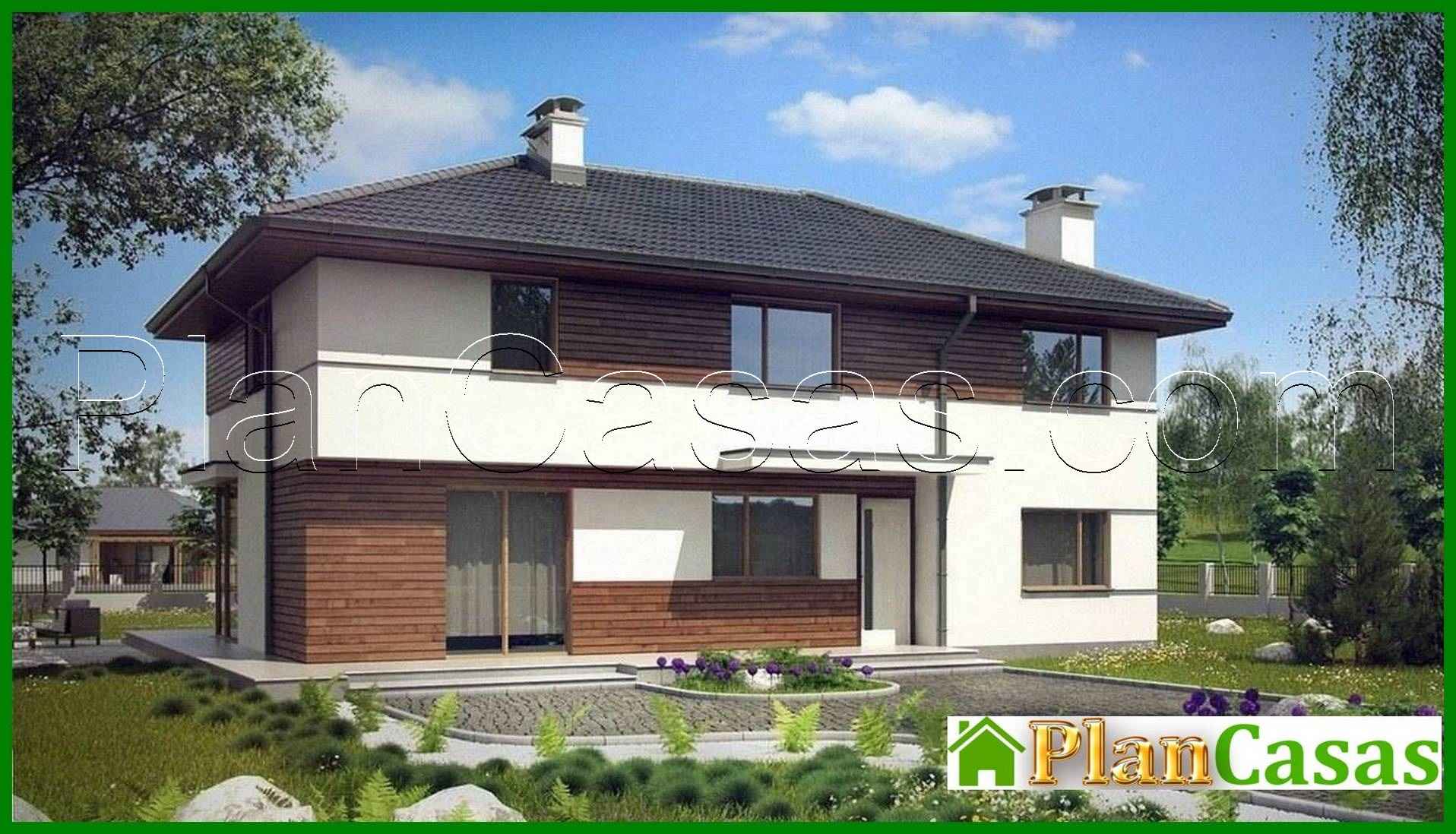 Proyecto de una casa de campo de dos plantas con dormitorios adicionales