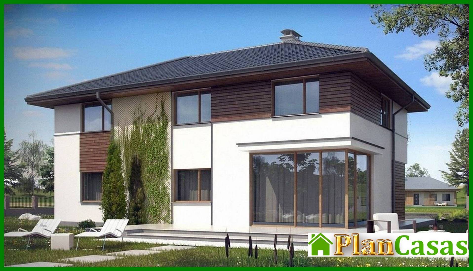 Galería de visualizaciones - Proyecto de una casa de campo de dos plantas con dormitorios adicionales