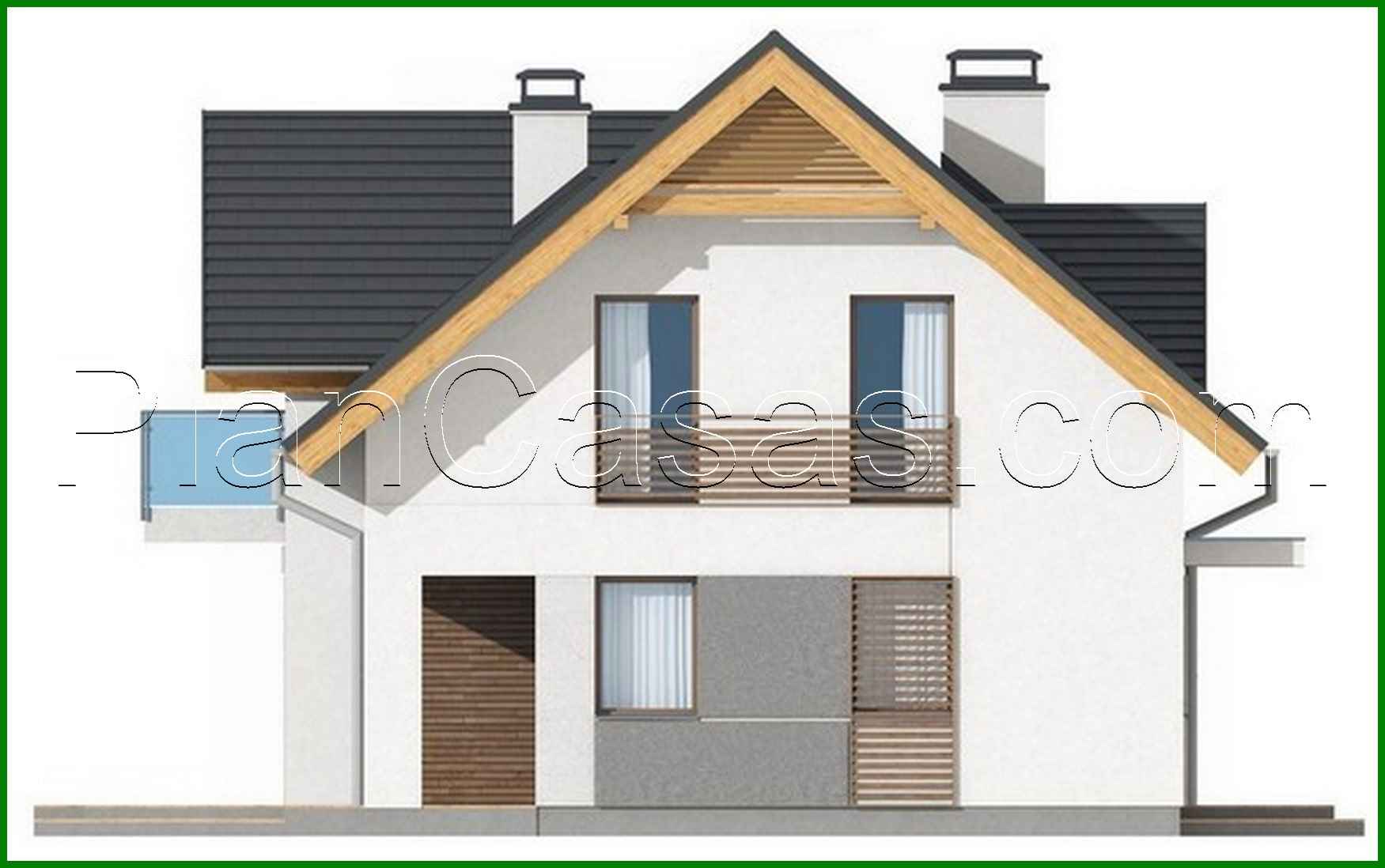 Galería de visualizaciones - Proyecto de una pequeña casa de campo con ventanas de tejado