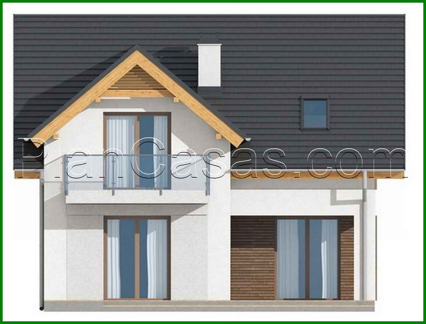 Galería de visualizaciones - Proyecto de una pequeña casa de campo con ventanas de tejado