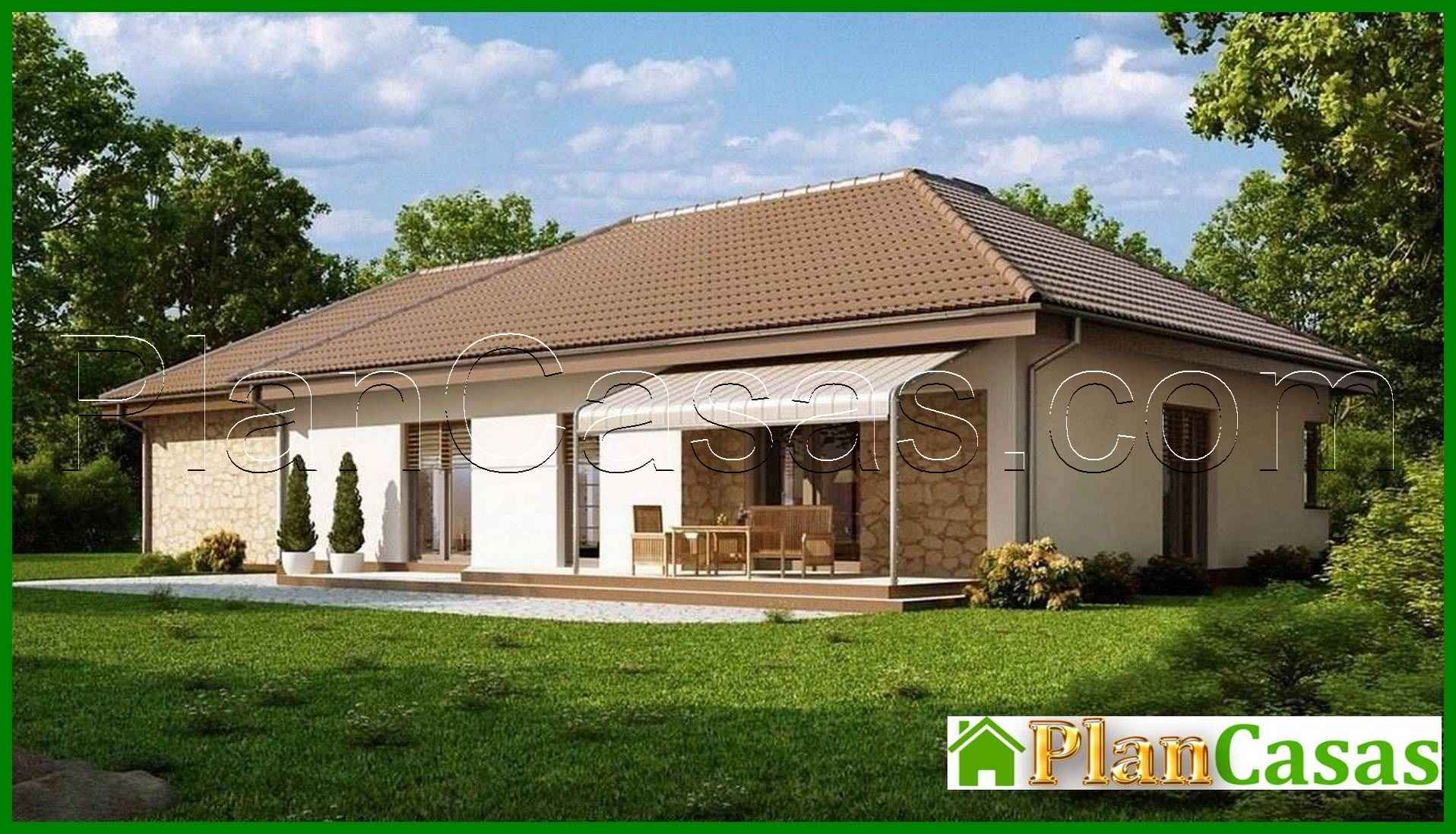 Visualization gallery - The project of a one-story cottage with a garage for two cars and utility room