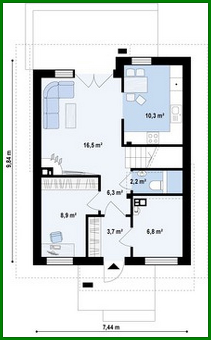 Visualization gallery - Small classic house project for a narrow plot