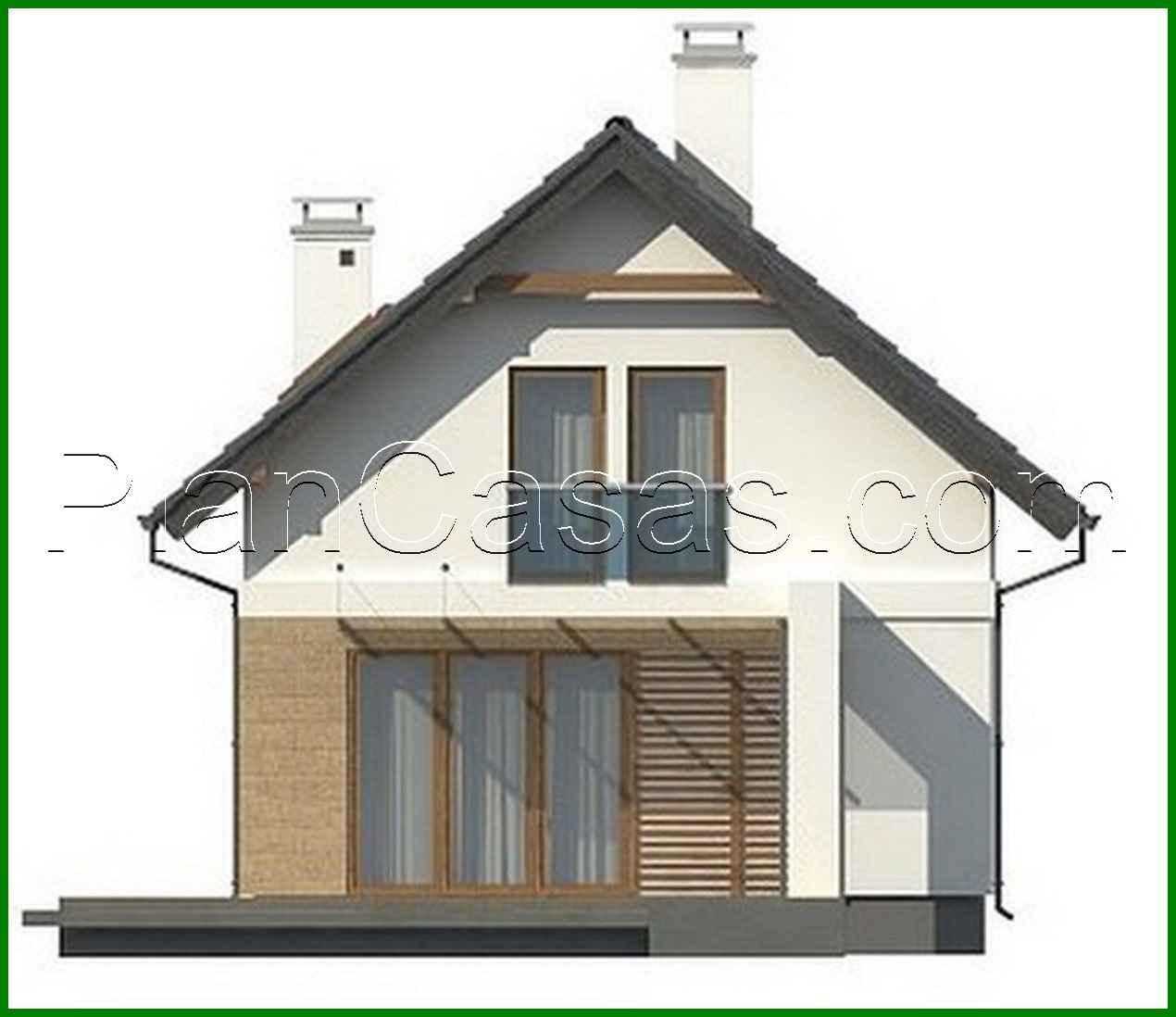 Galería de visualizaciones - Proyecto de una pequeña casa de campo para una parcela estrecha