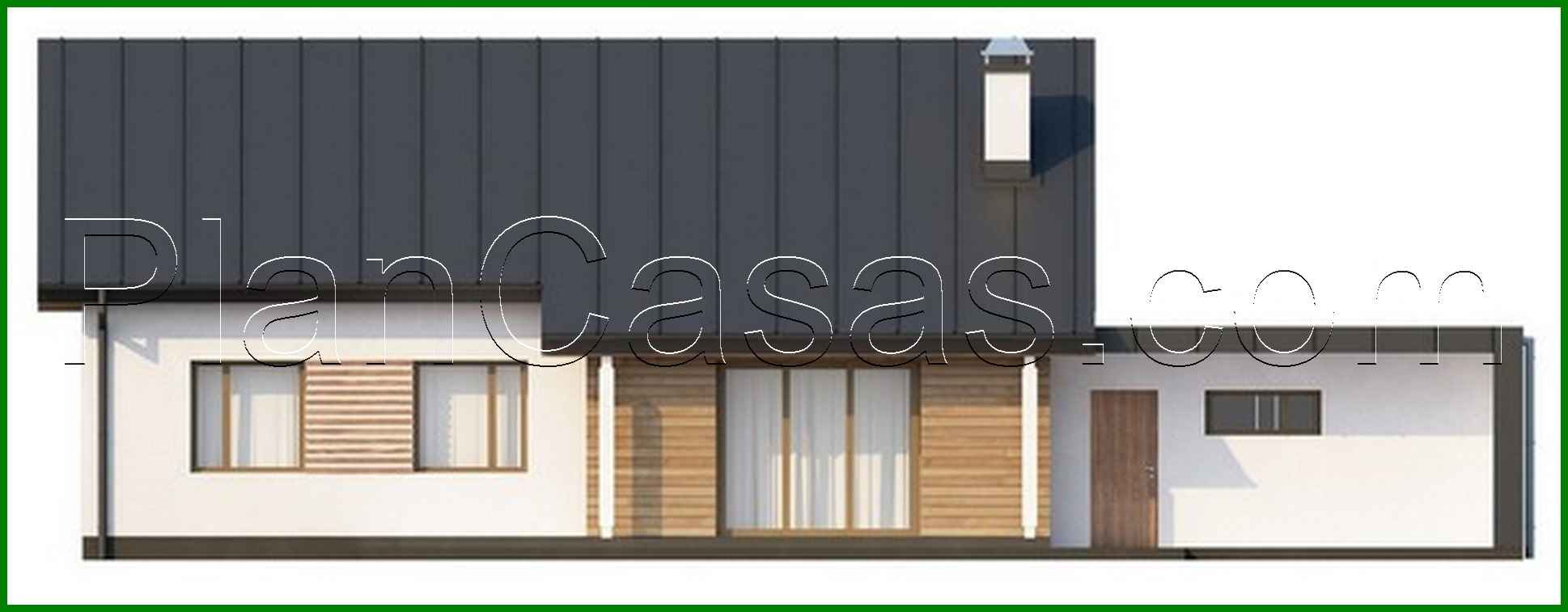 Galería de visualizaciones - Proyecto de casa de campo de una planta con garaje lateral