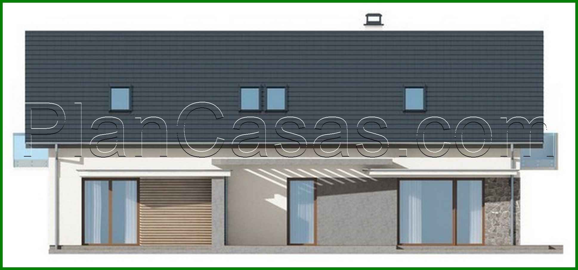 Galería de visualizaciones - Proyecto de una casa de campo para dos familias con entradas separadas