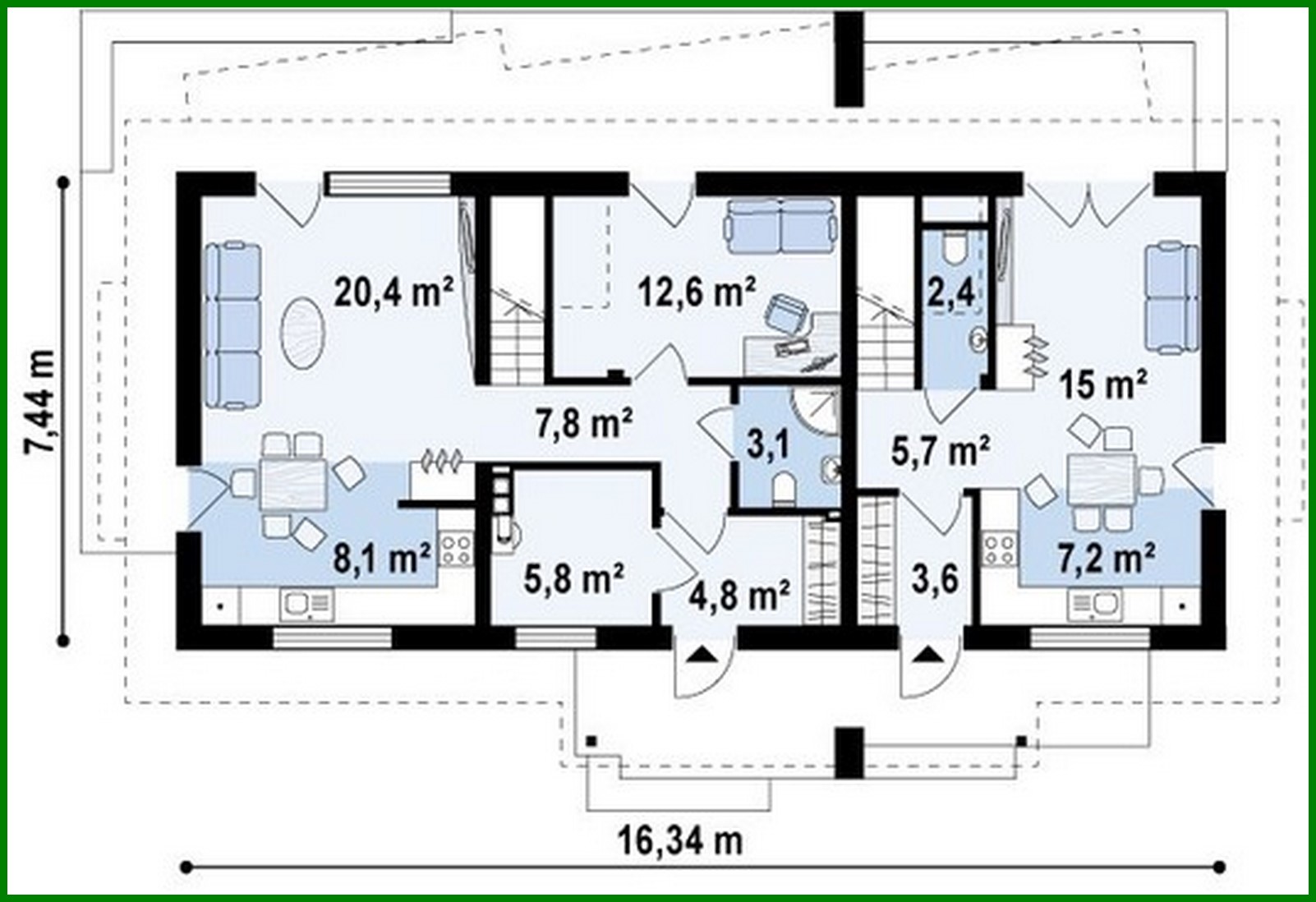 Galería de visualizaciones - Proyecto de una casa de campo para dos familias con entradas separadas