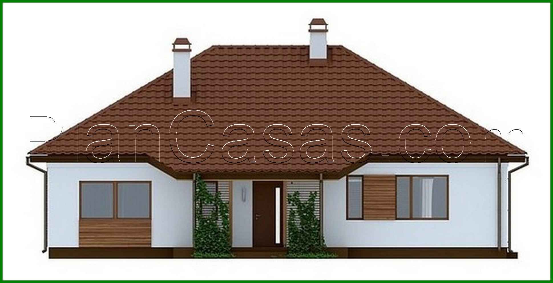 Visualization gallery - One-storey cottage project with a greenhouse and a terrace