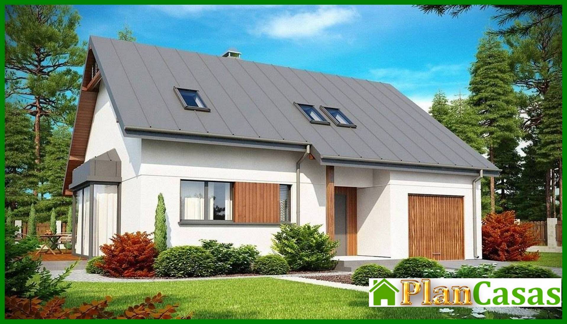 Galería de visualizaciones - Proyecto de casa de campo con ático, garaje, oficina en la planta baja y mirador