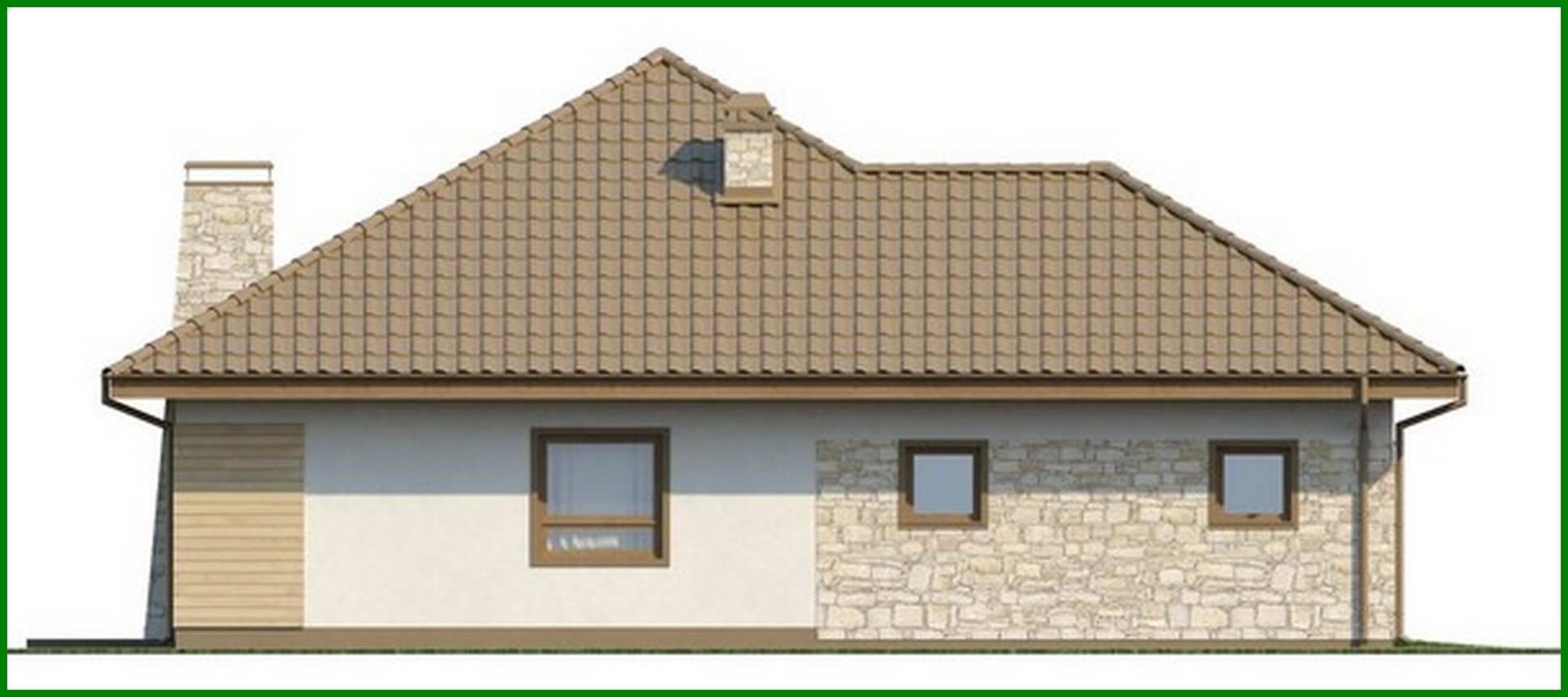 Galería de visualizaciones - Proyecto de una casa de campo de una planta con garaje y ático