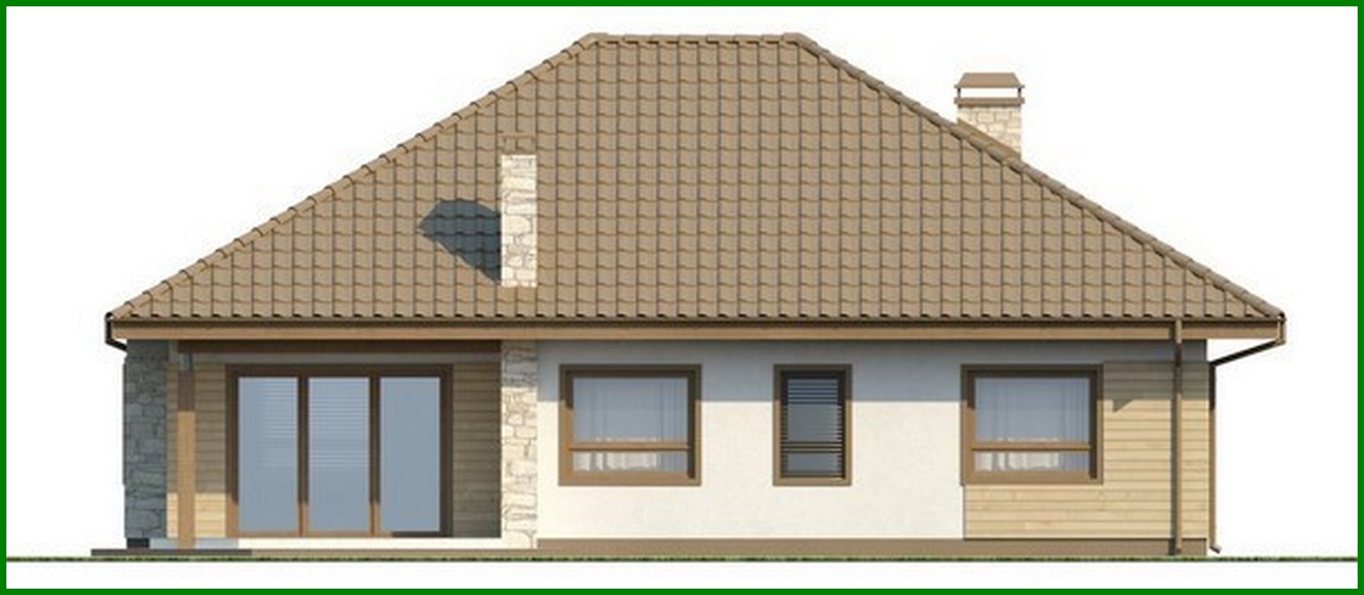 Galería de visualizaciones - Proyecto de una casa de campo de una planta con garaje y ático