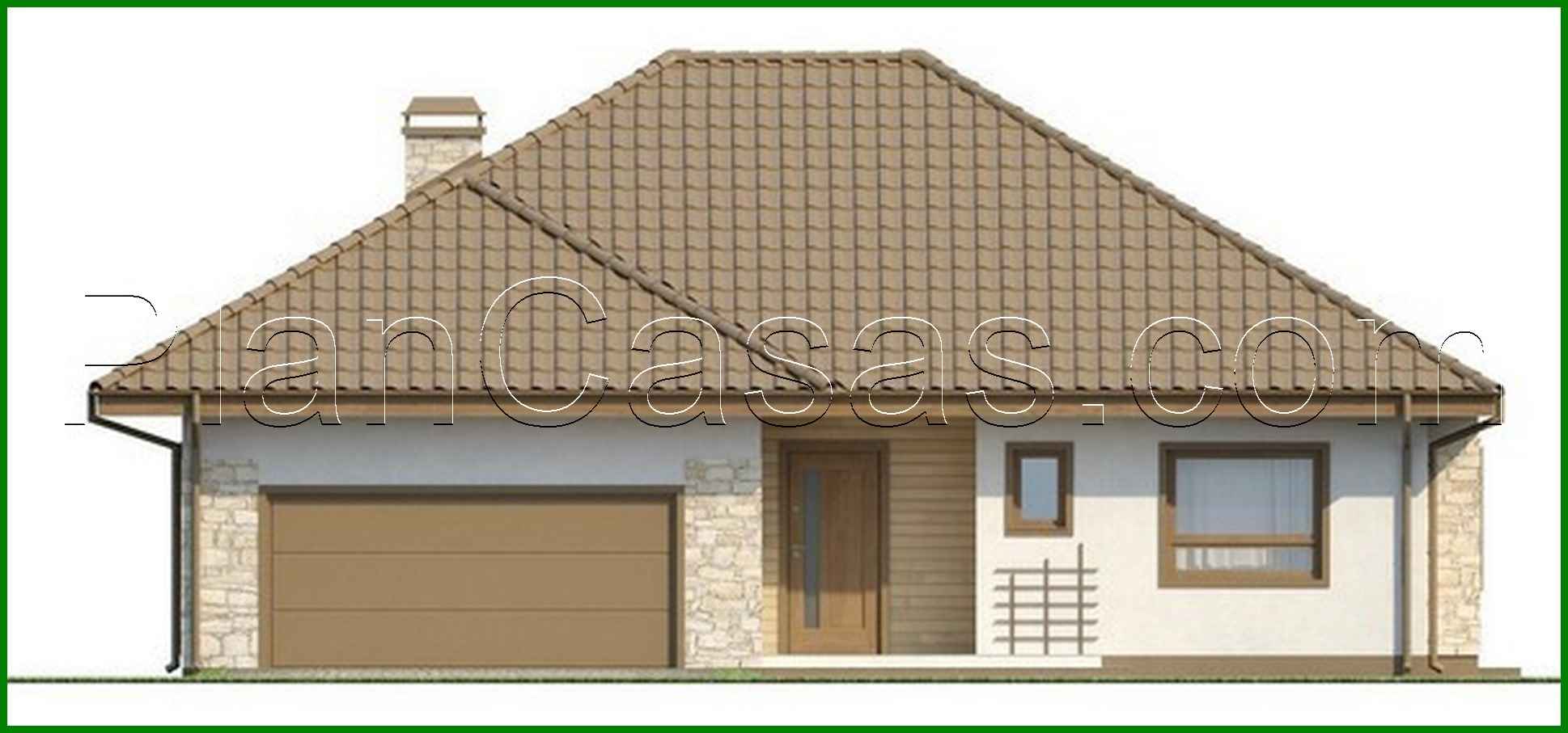 Galería de visualizaciones - Proyecto de una casa de campo de una planta con garaje y ático