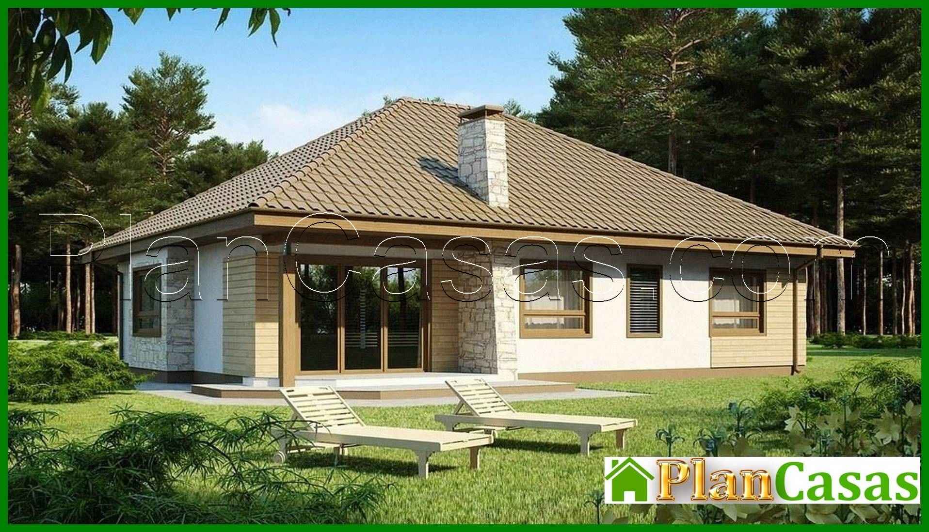 Proyecto de una casa de campo de una planta con garaje y ático