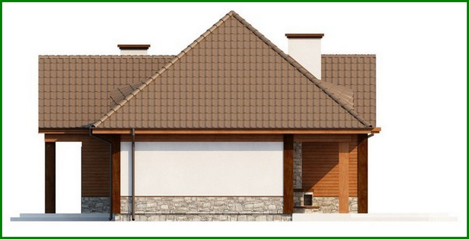 Visualization gallery - Retro style house project with four-pitched roof