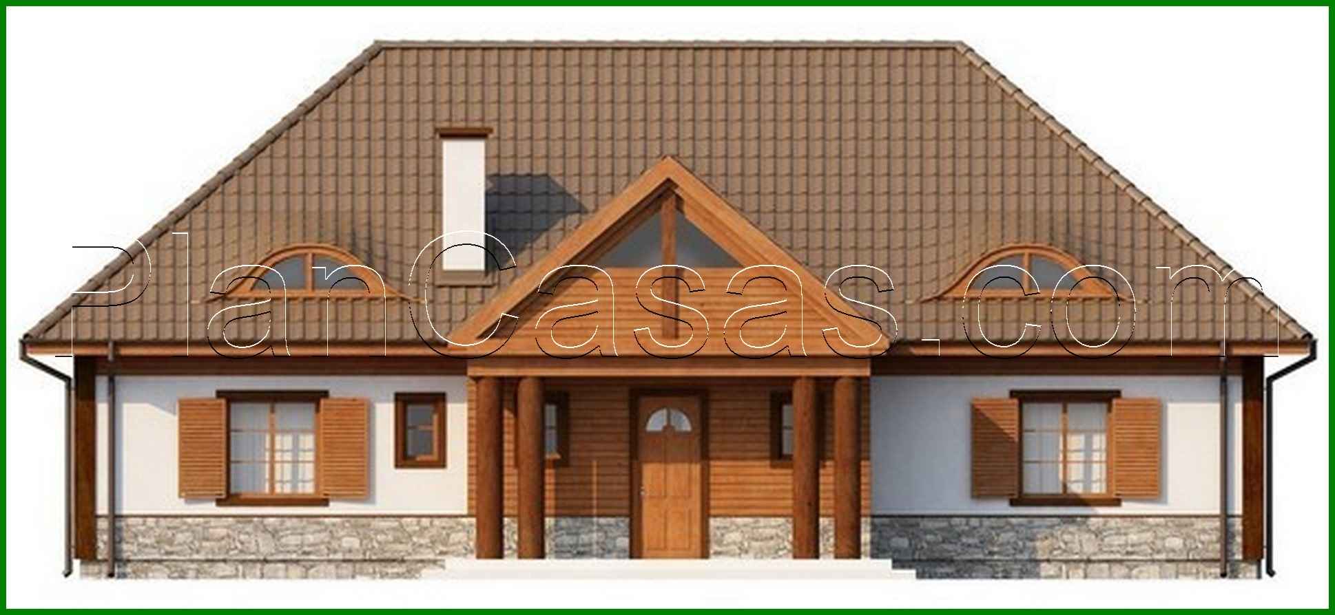 Visualization gallery - Retro style house project with four-pitched roof
