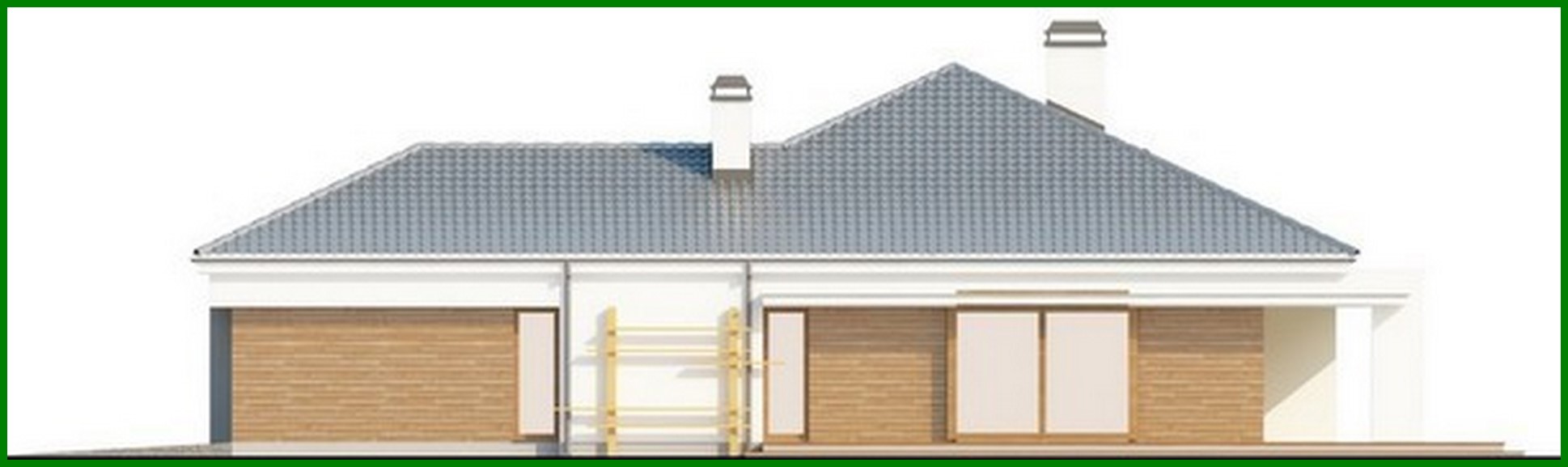 Galería de visualizaciones - Proyecto de una casa de campo clásica de una planta con garaje y ático