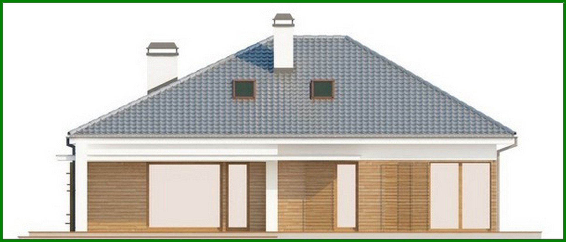 Galería de visualizaciones - Proyecto de una casa de campo clásica de una planta con garaje y ático