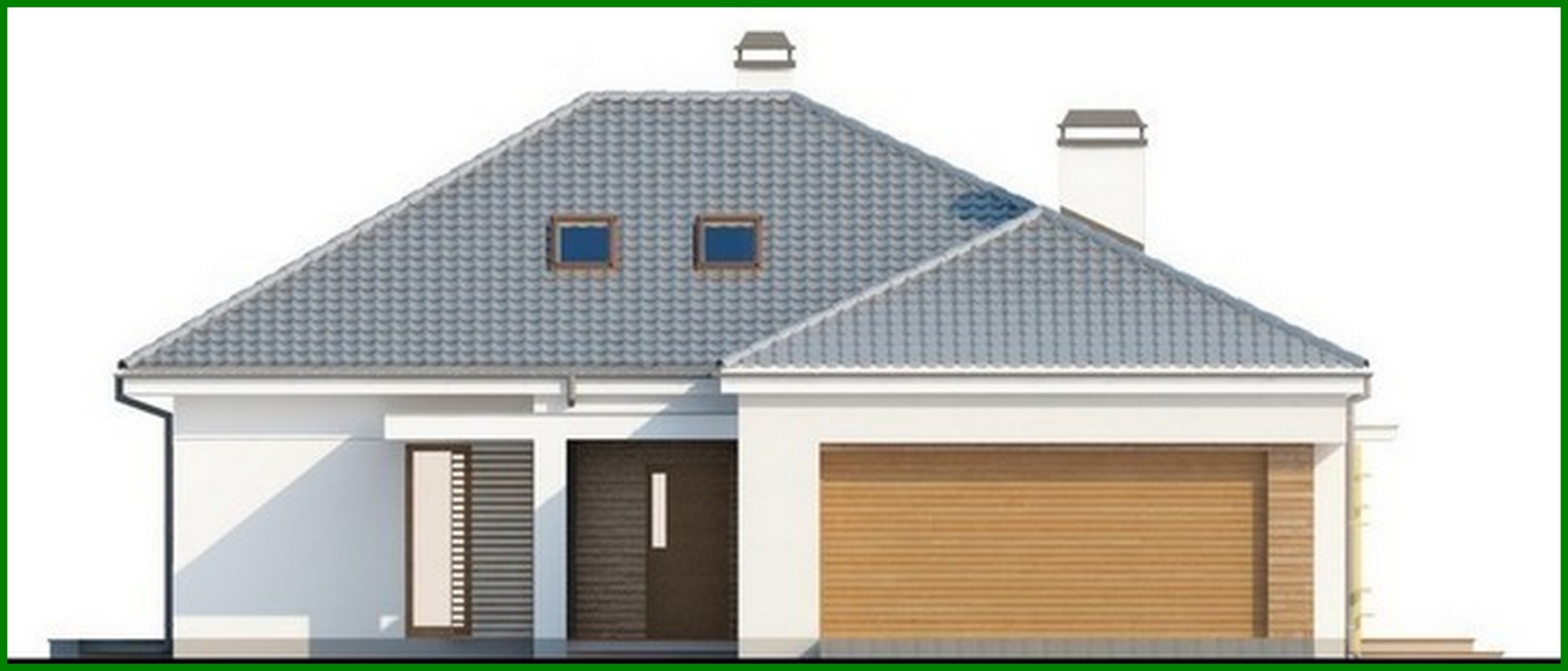 Galería de visualizaciones - Proyecto de una casa de campo clásica de una planta con garaje y ático