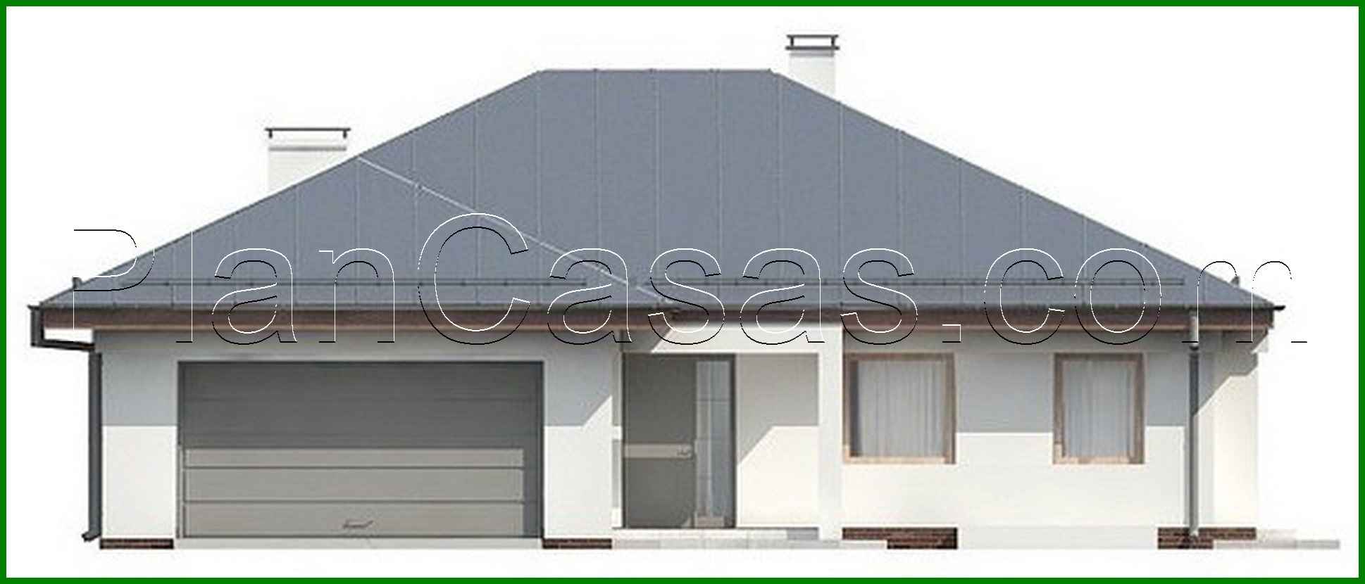 Visualization gallery - Single-storey house project with a large garage for two cars